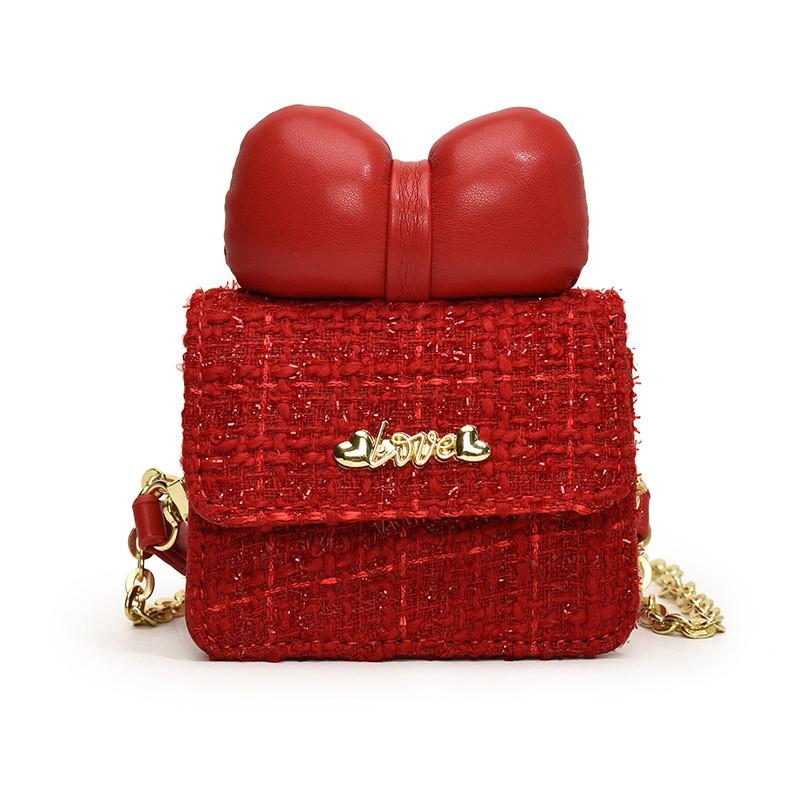 Сладкое Сердце Бант Детская Сумка Современный Шик Дизайн Цепочки Дышащая ПУ Сумка Через Плечо Для Мальчиков И Девочек