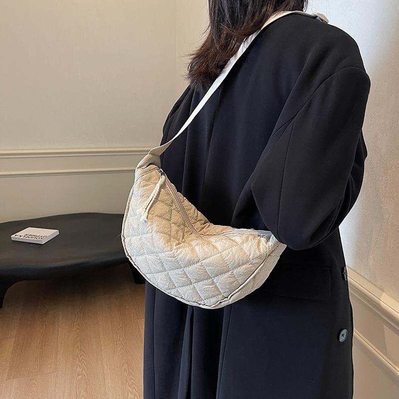 Женская сумка через плечо большой емкости, ромбовидная сумка через плечо, однотонная сумка-хобо