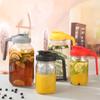 Glass Pitcher with Lid And Handle 32/64oz Wide Mouth Mason Jar Leak-proof Water Pitcher Creamer Container for Juice Coffee Tea