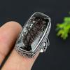 Black Rutile Gemstone 925 Sterling Silver Gift Jewelry Ring Size 9.5