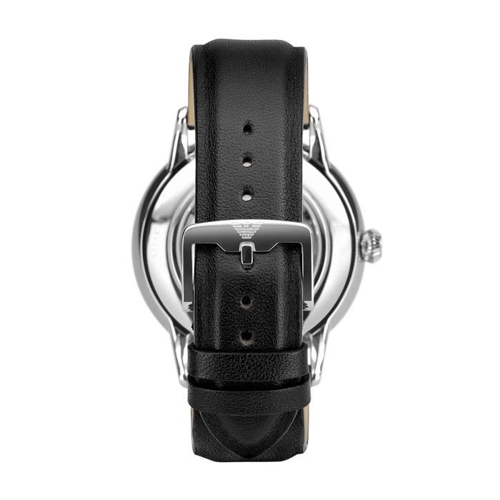 Emporio Armani Swiss Made Автоматические Часы с Черным Кожаным Ремешком