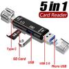 5-в-1 Многофункциональный USB Type C / USB / Micro USB / TF / SD Устройство для чтения карт памяти OTG USB-адаптер для Android Компьютерные аксессуары
