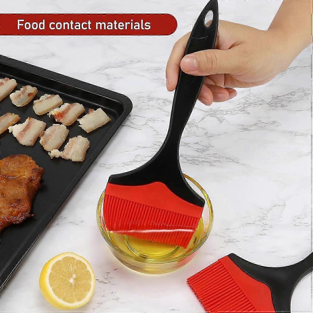 Pieces Extra Large Silicone Basting Brush, 10cm Width Silicone Kitchen Brush, Pastry Brush, Heat Resistant Oil Brush For Cooking, Grilling (red)