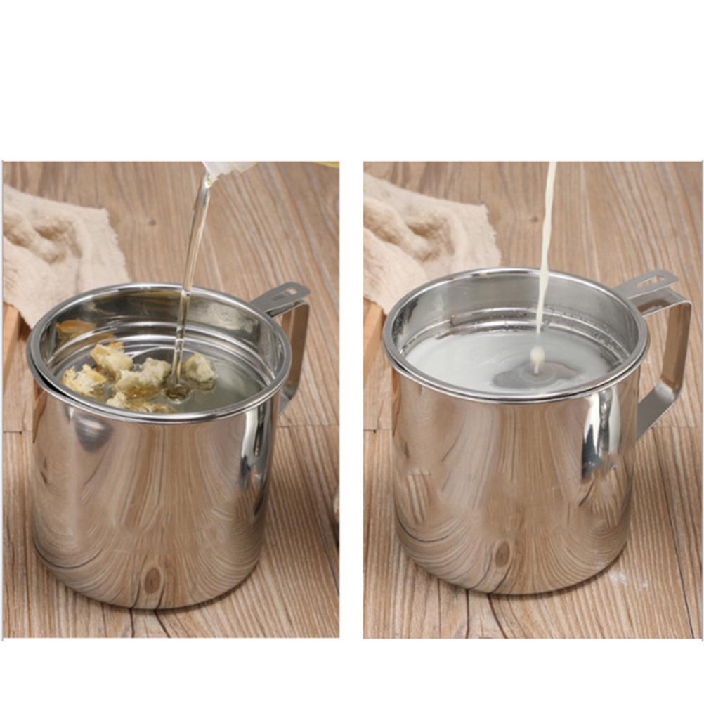 Контейнер пищевого масла и жира нержавеющей стали 1.3Л с фильтром для жира сетки фильтра