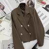 Spring Female Small Fragrance Double Breasted Short Coat And Jacket Women Blazers