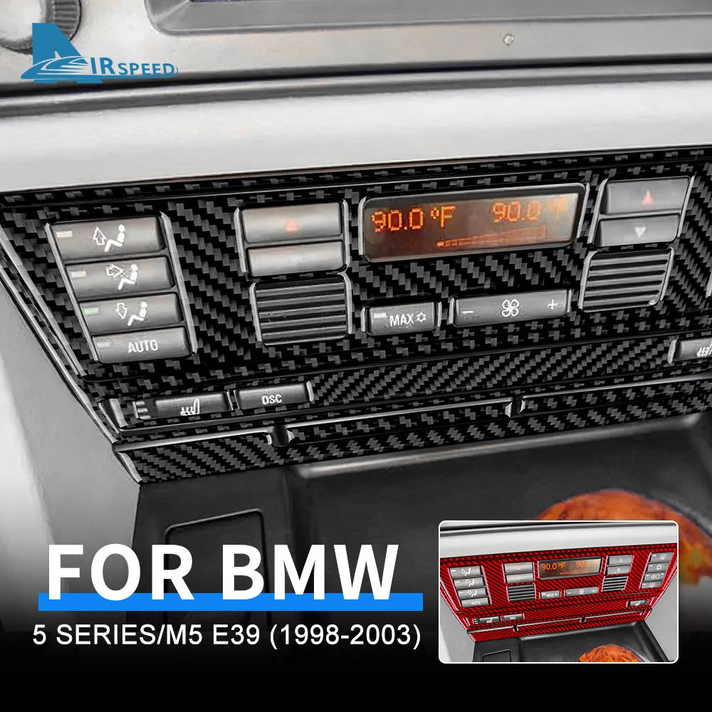Наклейка для BMW 5 серии M5 E39 1998-2003 гг. из углеродного волокна, автомобильный кондиционер, AC CD, панель климат-контроля, обогрев сиденья