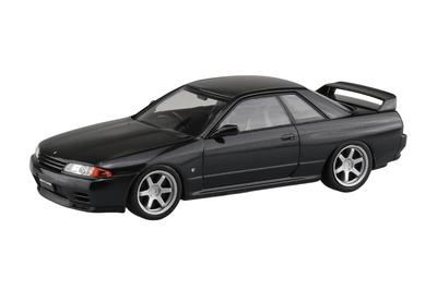 Aoshima Bunka Kyozai Rakupla Snap Kit Nissan R32 Skyline Кастомные колеса Жемчужный масштаб Пластиковая модель (АОСИМА) нет. 14CU-BP GT-R (Черный металлик) 1/32