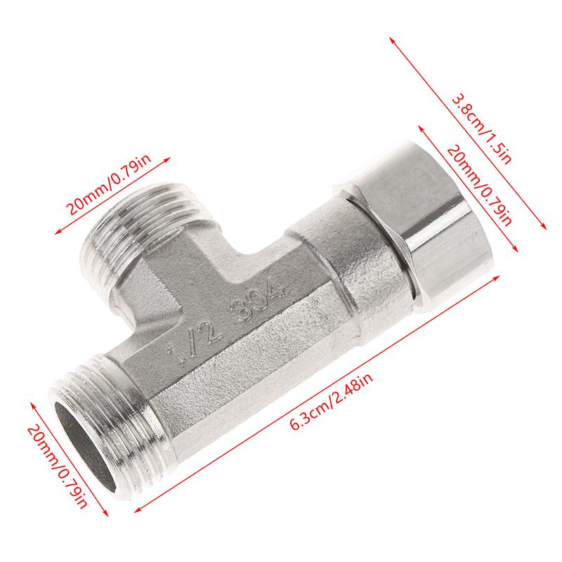 Тройник G1/2" Клапан-переключатель для туалетного дозатора Трехходовой разветвитель для водопроводной трубы Клапан-переключатель Фитинг для душа/биде