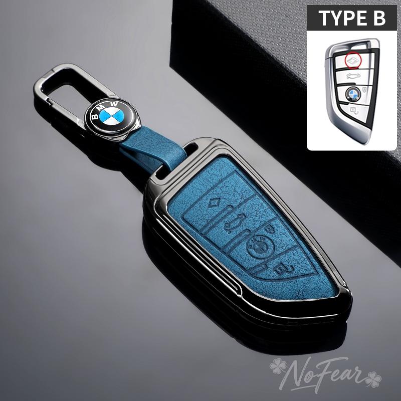 BBKU7 Leather Car Key Case Protective Shell for BMW X1 X3 X5 X6 X7 1 3 5 6 7 Series G20 G30 G11 F15 F16 G01 G02 F48 Car stickers