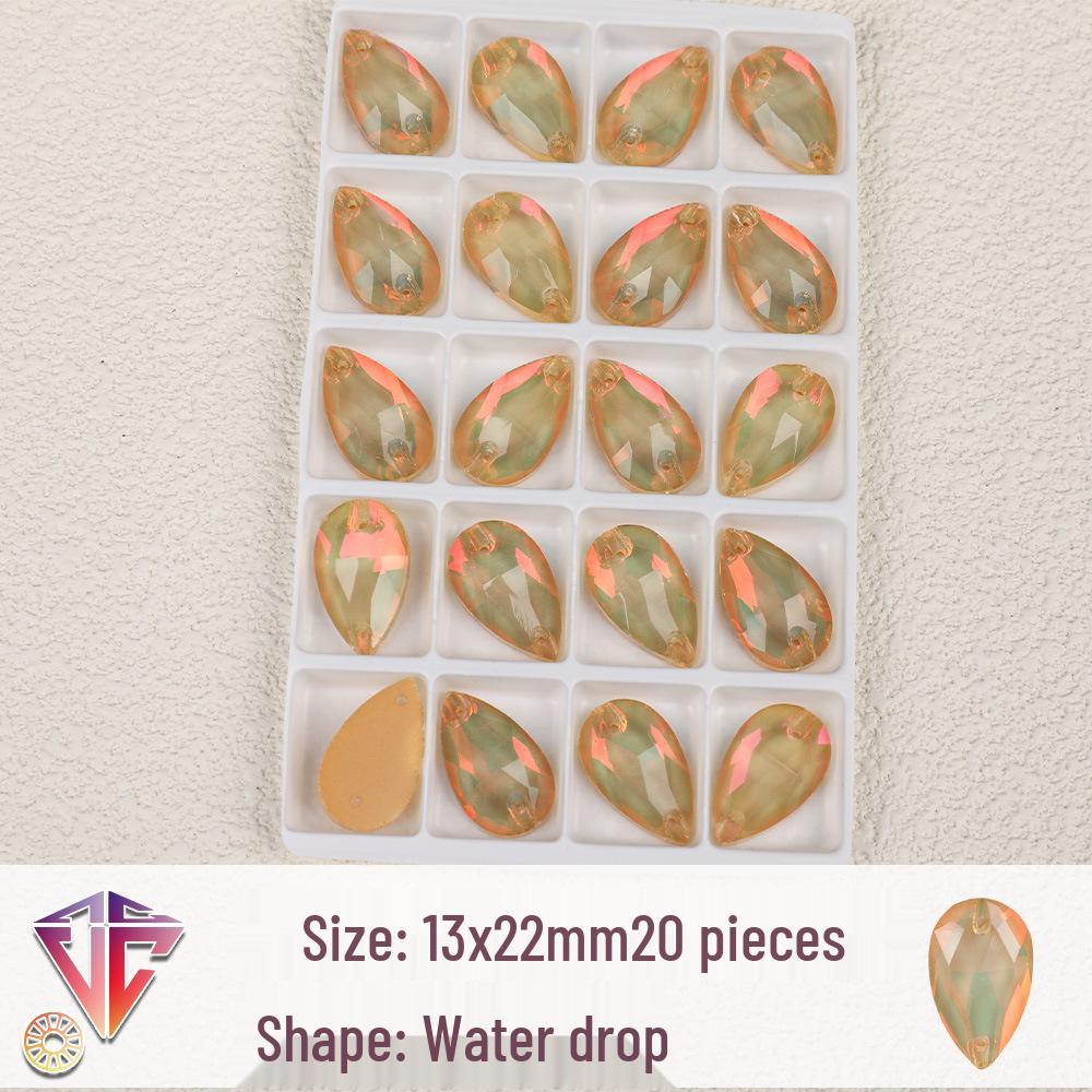 Флуоресцентные мокка каплевидные стразовые бусины - Ручная работа DIY Двухдырочные плоские аксессуары