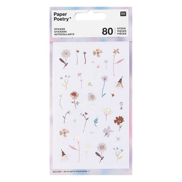 Stickers floraux - Couleurs terre - 80 pièces