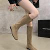 Soft Leather British Style 2025 Knight Boots Round Head Thick Low Heel Autumn and Winter Thin Boots But Knee Versatile Fashion Women's Boots