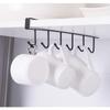 1-5PCS  Non Marking Nail Free Hook Six Row Hook Wardrobe Organize The Shelf