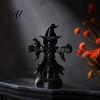 Жуткая полка-камин Акцент Хэллоуин Пугало Ворона Статуя 3D-печатная Тыквенная голова с Темным Ретро Декорация Вечеринки Ворона Жуткий Фермерский Дом