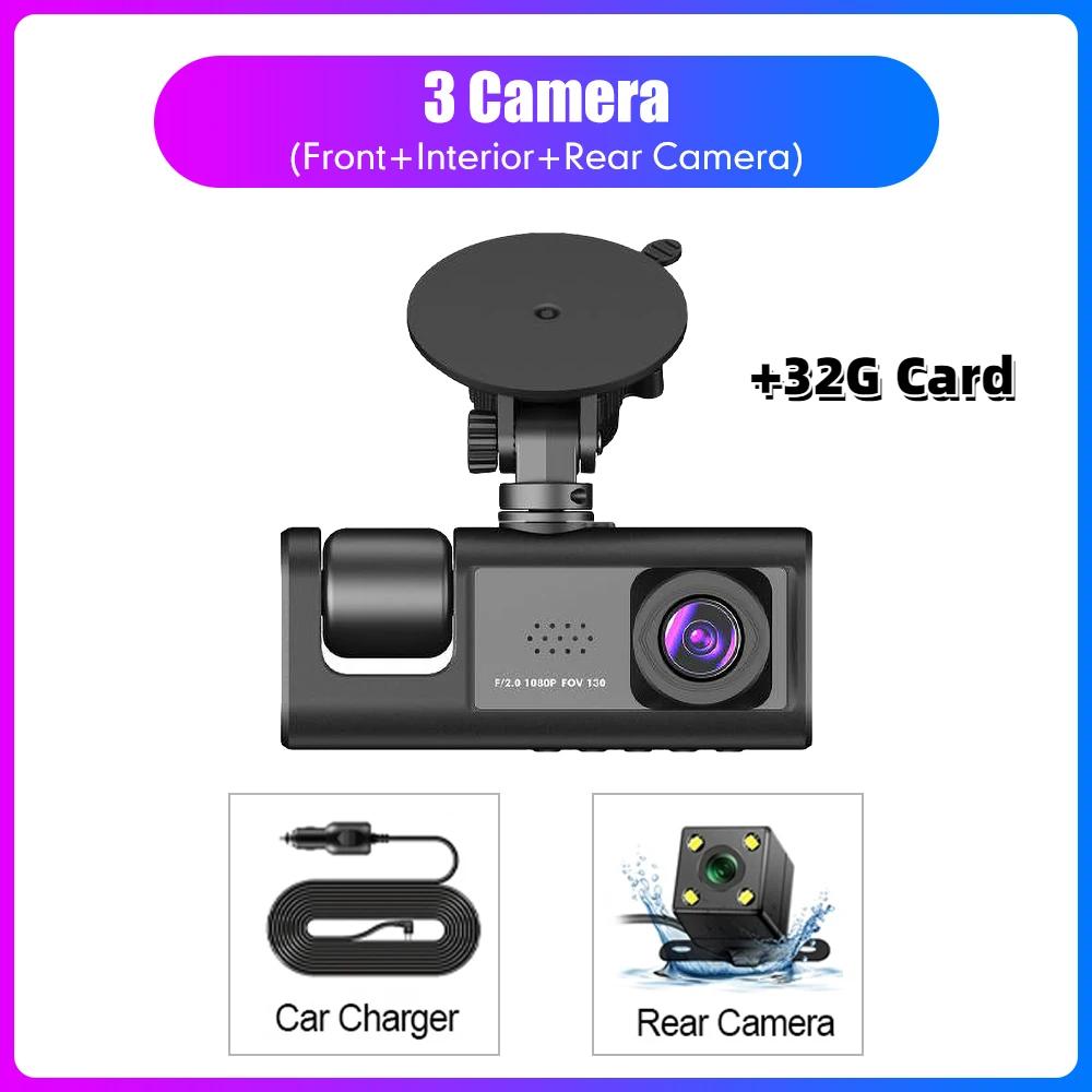 Car DVR HD 1080P Dash Camera IPS Video Recorder Cycle Dashcam Mirror Driving Recorder Night Vision