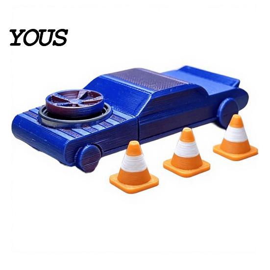 Машинка-спиннер для пальцев, 1/2 шт., карманный дрифт-фиджет с 3/6 мини-конусами, 2-в-1, игрушка-транспорт для снятия стресса, на стол для взрослых, подарок