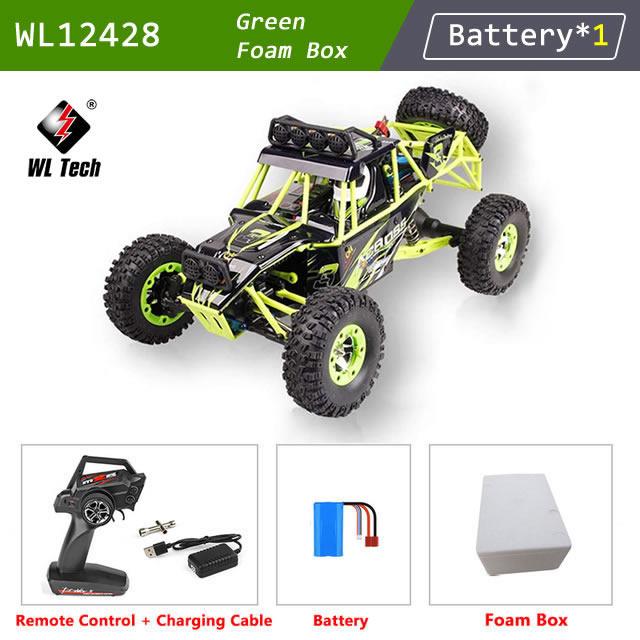WLtoys 12428 1:12 4WD Радиоуправляемая гоночная машина Высокоскоростной Внедорожник с дистанционным управлением Сплав Грузовик-скалолаз Светодиодная подсветка Багги Игрушки для мальчиков Подарок детям