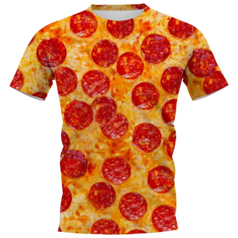 Delicious Food Fashionable Harajuku Style 3D Digital Printed Men's Round Neck Short Sleeved T-shirt