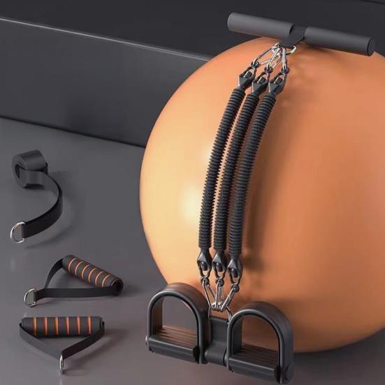 2/3/4-Tube Pedal Puller Resistance Band with Handle Multifunction Elastic Yoga Sit-up