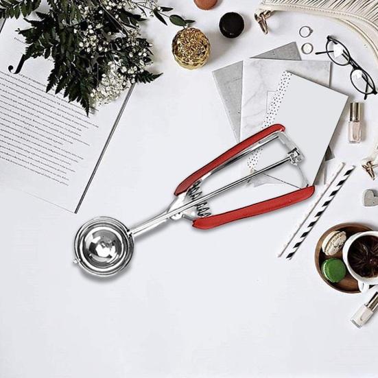 Ложка для мороженого из нержавеющей стали, профессиональная ложка для выкапывания шариков для выпечки, лопатка для фруктов с триггером, десертная ложка для домашних подарков