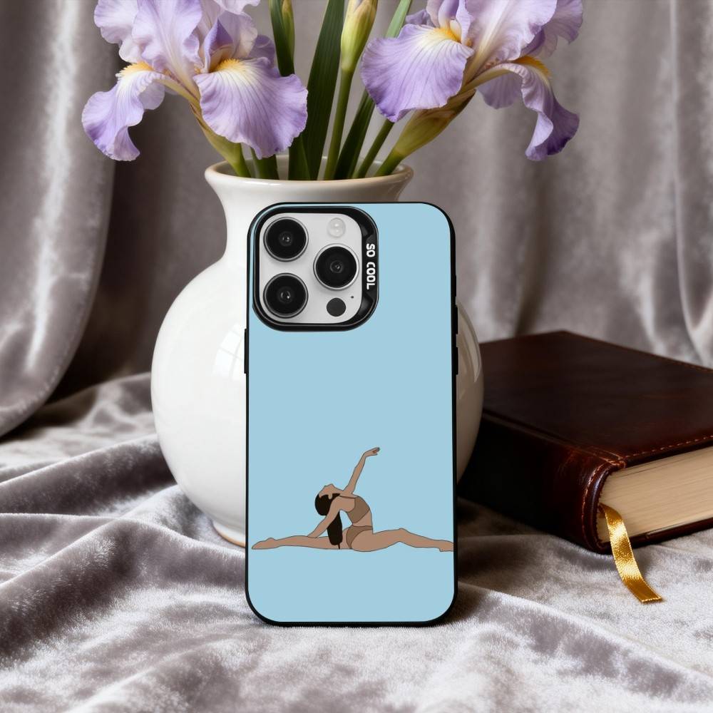 Чехол для телефона GYM Girl G-Гимнастическое искусство для iPhone17,16,15,14,13,12,11 Plus,Pro Max Черный Серебряный Конфетный чехол для телефона