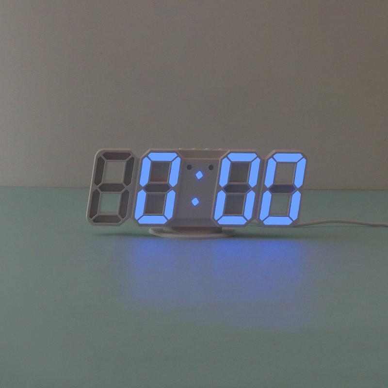 3D Умный Стерео LED Будильник с Голосовым Управлением - Настенные и Настольные Часы в Корейском Стиле