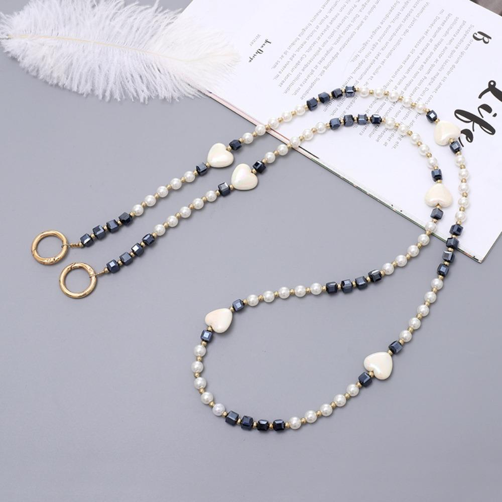 Love Heart Beaded Crossbody Phone Chain Bag Chain Phone Neck Straps Mobile Phone Pendant