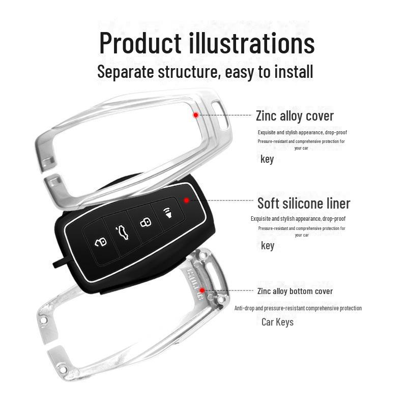 Силиконовый чехол для ключей Geely Emgrand для Xingrui, Xingyue, Binrui, Boyue, Binyue, GS — автомобильная сумка с металлической пряжкой