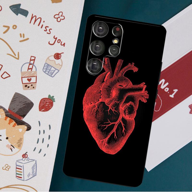Медицинский чехол с изображением человеческих органов и сердца для Samsung Galaxy S23 S22 S21 Ultra S20 FE Note 20 Ultra S8 S9 S10 Note 10 Plus, чехол