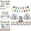Game Birthday Party Decor Suit Supplies Set Balloon Banner Caketopper