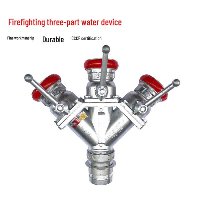 Firefighting Water Distributor: FII65 2-Way Inlet, 3-Way 3" Inlet to 2.5" Outlet Quick Attack Hose Splitter