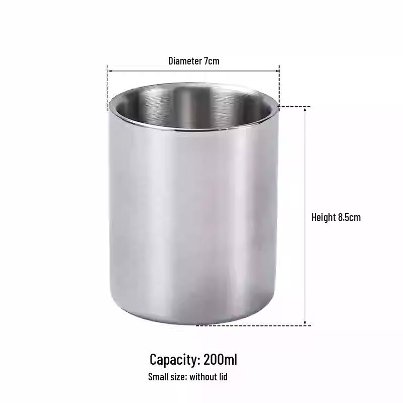 304 Stainless Steel Anti-Scald Double-Layer Water Cup for Kids and Students with Engraving