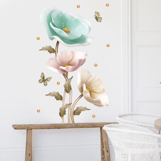 Элегантные наклейки на стену с изображением орхидеи, прочный материал из ПВХ, легко моющийся, высококлеящийся дизайн, декоративные наклейки для рисования, сексуальная одежда для взрослых