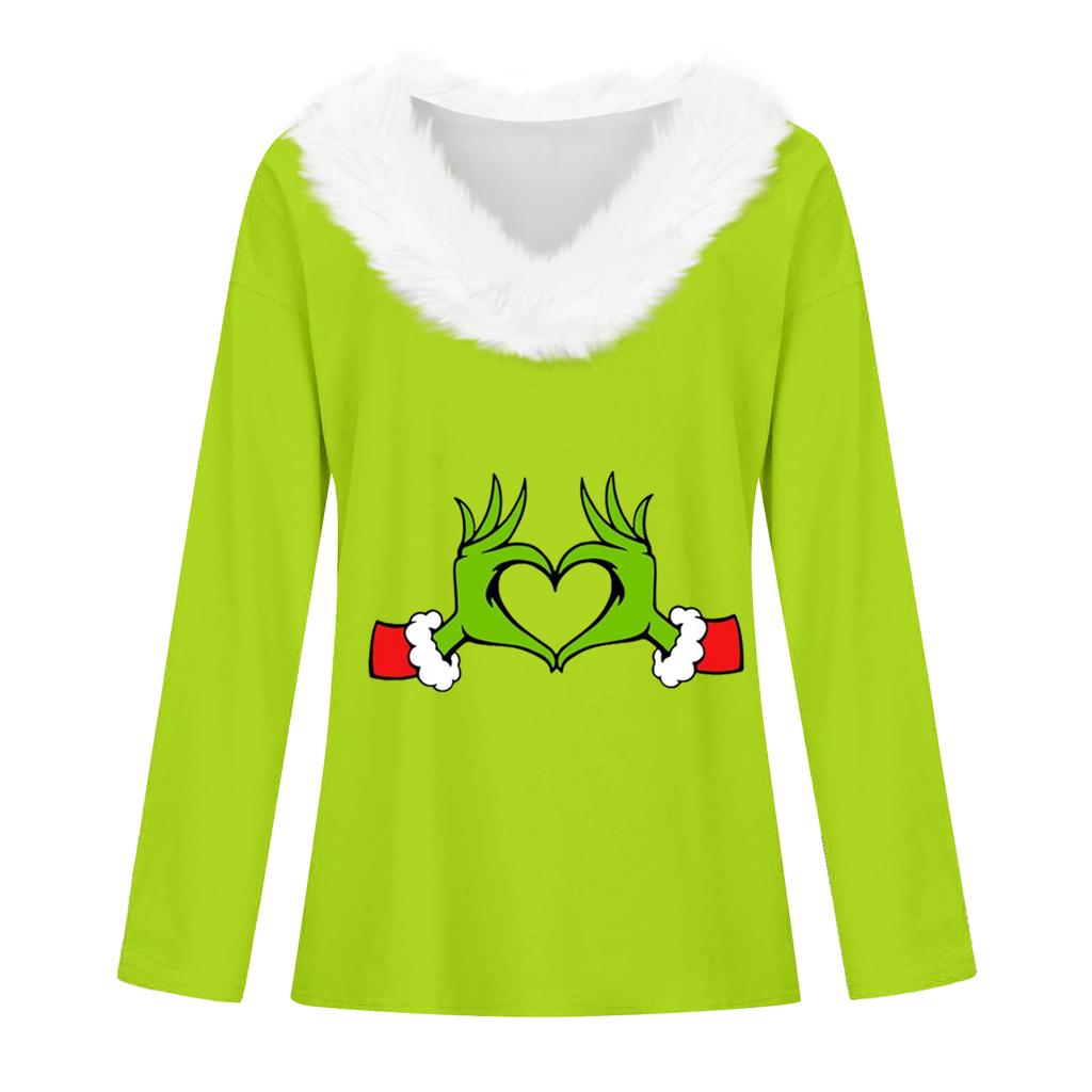 Long Sleeve Shirts For Women Cute Tops Christmas Prints Tees Blouses Casual Plus Size Basic Tops Pullover