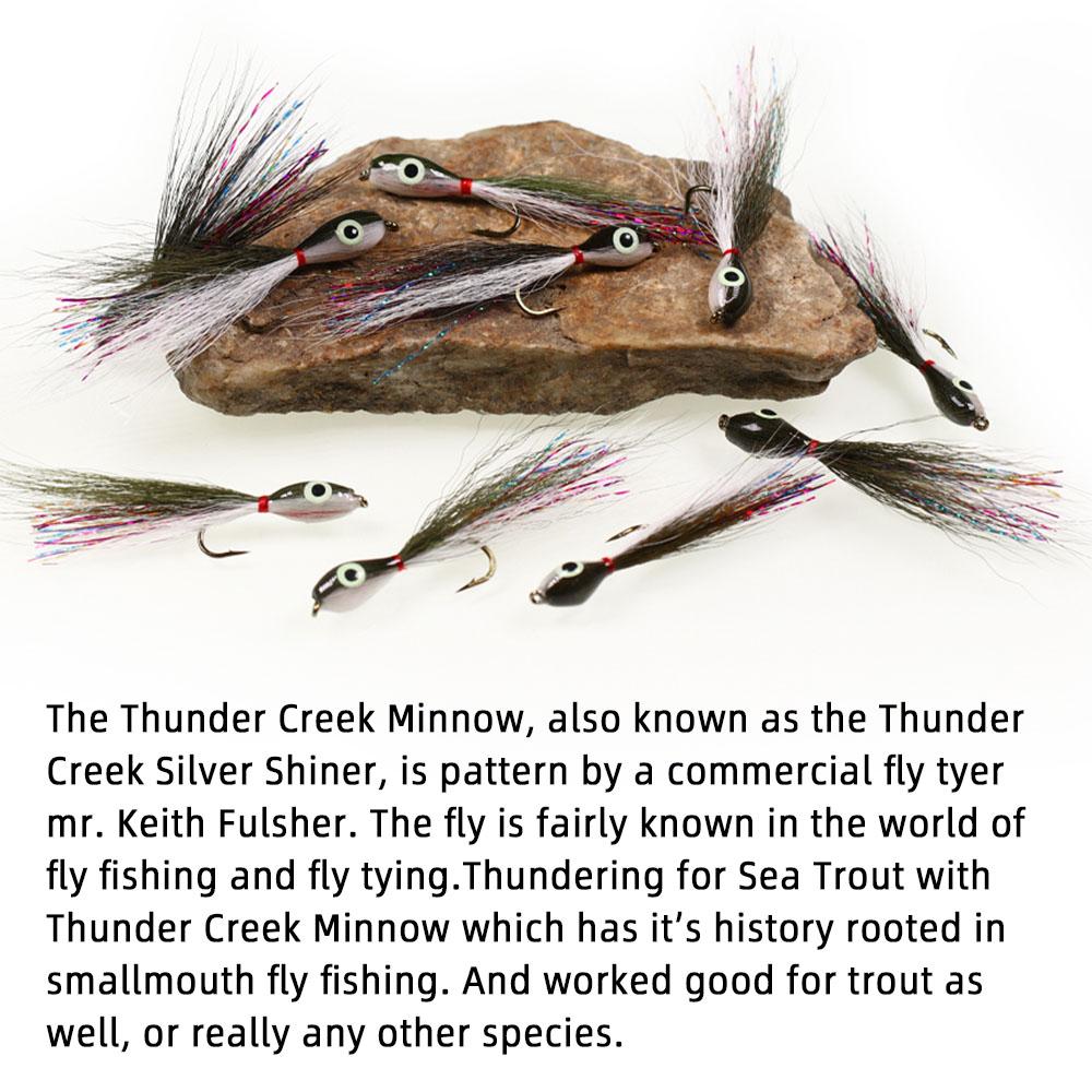 2 шт. приманка для ловли рыбы Thunder Creek Minnow Fly, светящиеся стримеры Bucktail 3D, рыбий глаз, мелкая рыбка, смолт, морская форель, окунь, щука, приманка для ловли рыбы