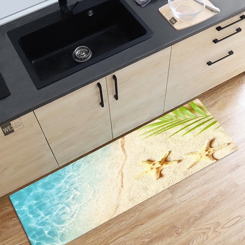 10 Styles 3D Seaside Beach Starfish Pattern Floor Mat Bathroom Mat Kitchen Door Mat Carpet Home Decoration