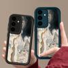 Для Samsung S24 FE S23 Ultra S22 Plus S21 S20 FE A55 A54 A52 A34 A15 A14 чехол противоударный чернильный мраморный текстура мягкий силиконовый чехол для телефона