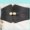 Simulation Gemstone Fashion Decoration Women Black Elastic Belt For Daily Use