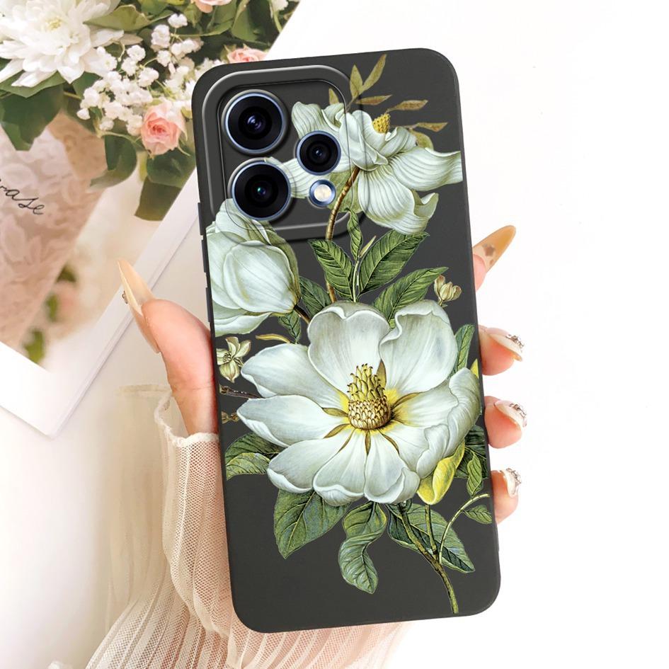 Чехол для OPPO Reno 15 5G Чехол-крышка для Reno 15 Pro CPH2813 CPH2825 Новый стильный цветочный чехол из мягкого силикона для телефона OPPO Reno15 15c