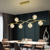 Modern LED Chandelier Dining Room Island Creative Glass Ball Pendant Lamp Kitchen Bar Restaurant Hanging Light Gold