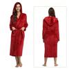 Women's Solid Color Plus Size Hooded Nightgown, Home Wear, Hotel Autumn and Winter Pajamas, Extended Flannel Couple Bathrobe