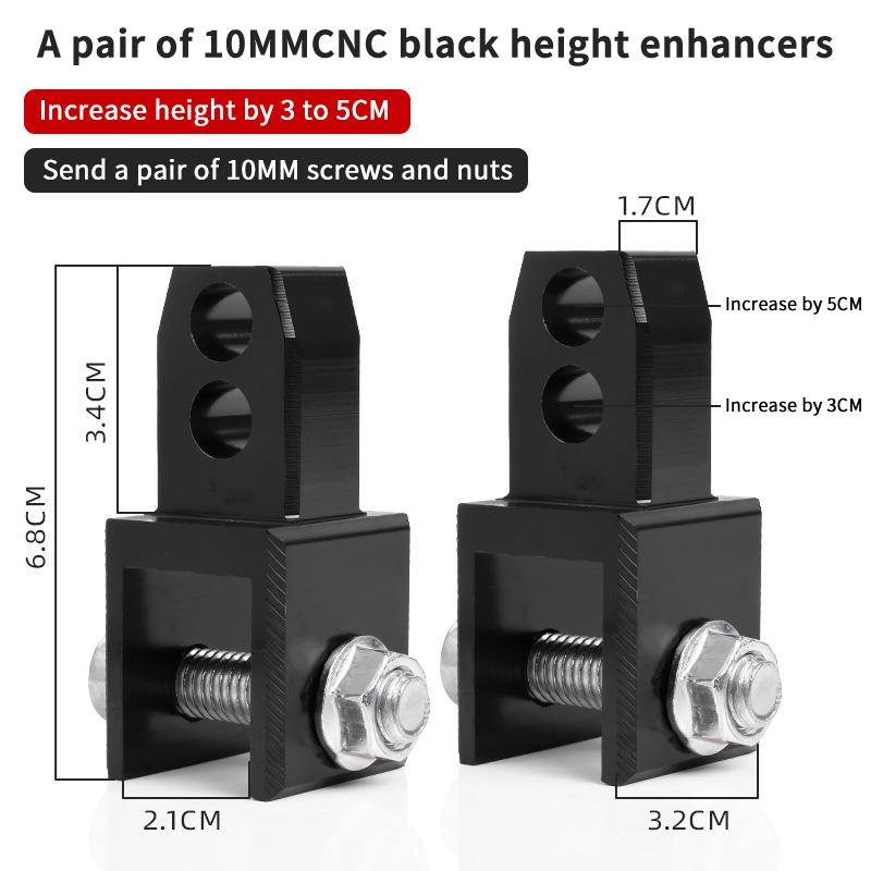 2PCs Motorcycle Rear Shock Absorber Riser Height Extension Easy Install Rear Lift Accessory for Enhanced Ride Comfort for Sports and Street Bikes