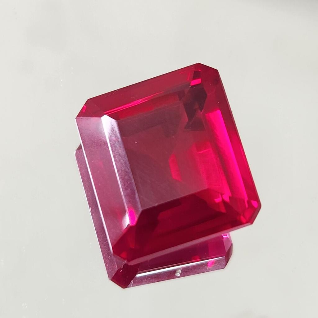 46.45 Ct Heated CERTIFIED Red Ruby Stunning Emerald Cut Loose Gemstone