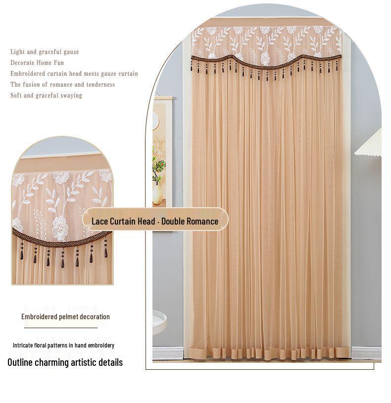 Кружевная двухслойная противомоскитная штора-дверь с перегородкой для приватности для всех сезонов