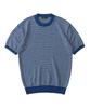 ANALOG MOOD Marine Stripe Round Short Sleeve Knit (Blue)