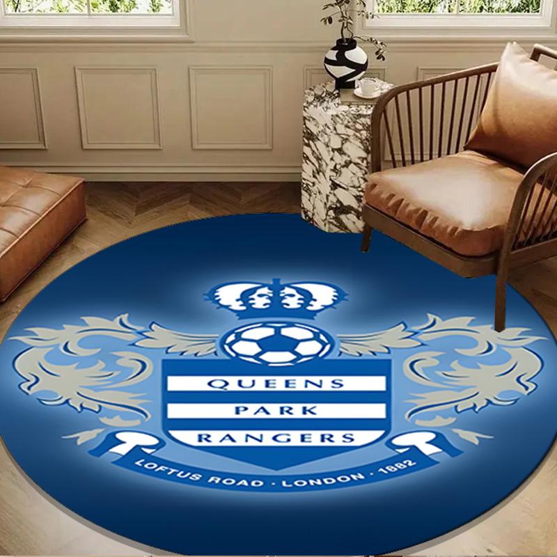 Queens Crest Football Round mat Home Decor, Chair rug For livingroom,Bedroom, doormat home decor Birthday Gift Christmas Gifts