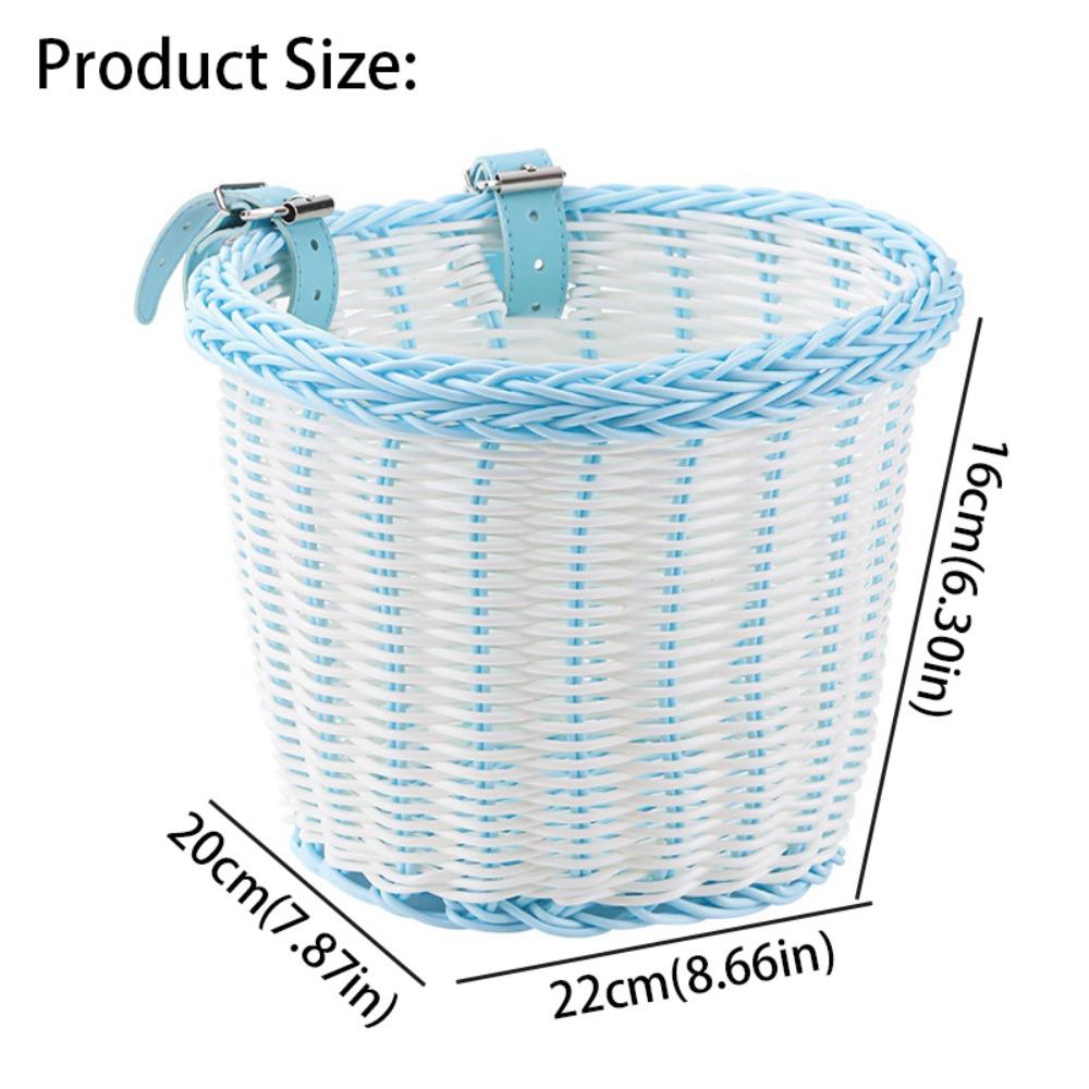 Плетеная корзина для велосипеда, регулируемые кожаные ремни, корзина на руль для велосипеда, детские и взрослые велосипеды