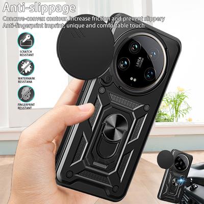 Для Xiaomi Mi 14 Ultra 5G чехол Slide Lens Armor Phone Case для Xiaomi Mi14 Ultra mi 14ultra 6.73 Магнитный держатель Кольцо Задняя крышка