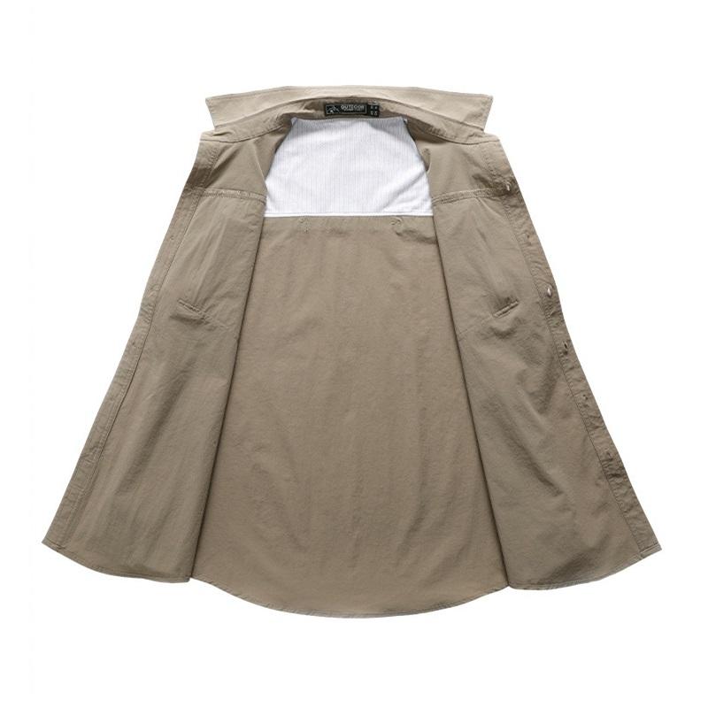 Весенняя быстросохнущая рубашка с длинными рукавами, мужская повседневная рубашка на весну и осень, хлопковая тонкая рубашка с длинными рукавами и карманами