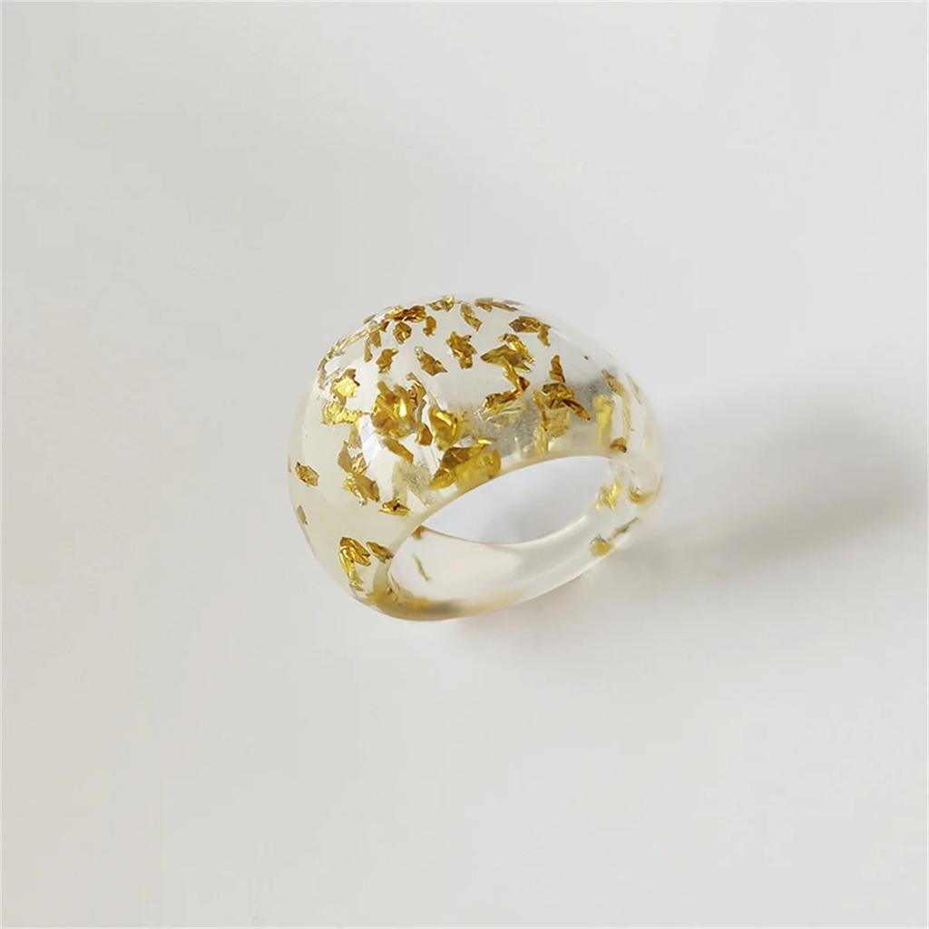 Новое винтажное кольцо для женщин Прозрачное цветное кольцо из акриловой смолы Корейская мода Геометрический эстетический тренд в ювелирных изделиях Панк-кольца